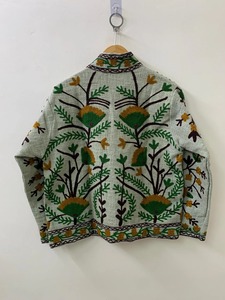 Verde TNT Suzani Bordado Bomber Jacket Winter Wear Jacket Coat Chaqueta Suzani hecha a mano para mujer al mejor precio - Product Image 5