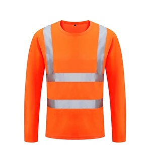 Camisas de Trabajo Reflectantes de Construcción, Tela de Algodón, Alta Visibilidad, Manga Larga, Camisa de Seguridad, Ropa de Trabajo, Polo, Ropa de Trabajo para Hombre - Product Image 4