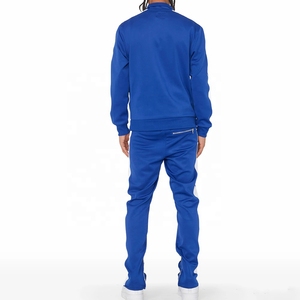 Ensemble de survêtement pour homme en coton 100% uni décontracté avec logo personnalisé - Coupe ajustée respirante coupe-vent vêtements de sport - Product Image 2