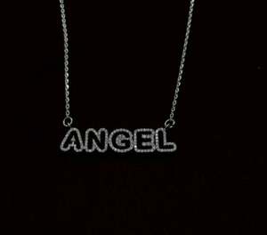 Iniciales Colgante de diamantes Iced Hip Hop Colgante de nombre personalizado en VVS Cortado Diamantes redondos en plata 925 Colgante inicial en negrita - Product Image 4