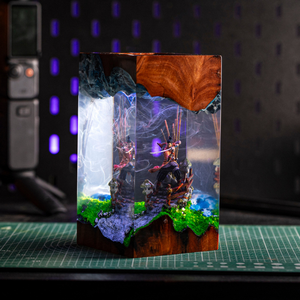 Lámpara de Resina Epoxi Personalizada, Lámpara de Resina Epoxi, Lámpara de Arte de Madera y Resina, Lámpara de Noche Personalizada, Regalo Hecho a Mano, Cumpleaños - Product Image 1