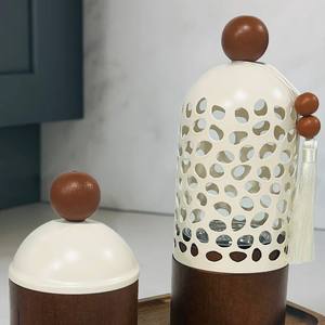 Ensemble de brûleur à encens moderne en bois et métal, plateau en bois, design découpé au laser, fait à la main, écologique, organique, aromatique pour une utilisation au Moyen-Orient - Product Image 6