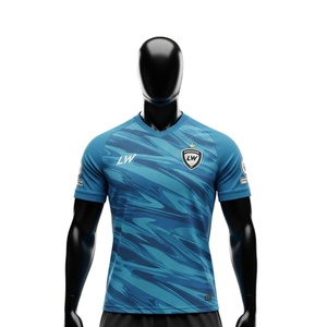 Maillots de football professionnels personnalisés, uniformes de football, maillot de football de haute qualité, uni, automne, court, polyester, maille, séchage rapide, léger - Product Image 4