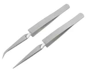 1Pc Stainless Steel Cross Barring Tweezers with Fine Tip for Jewelry Soldering Executive Electronic Repair Tools Best supplier