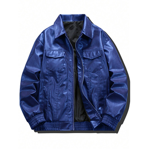 Chaqueta de Cuero Genuino para Hombre, Cuello Alto, Reversible, Transpirable, Resistente al Viento, Invierno, Mangas Largas, Estilo Urbano, Profesional - Product Image 1