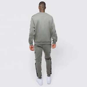 Chándal privado Dropshipping Logotipo personalizado Poliéster Sudadera de manga larga Pantalones Conjunto de 2 piezas Traje de jogging para hombre - Product Image 1