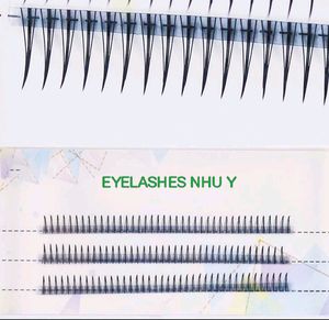 Extensions de cils professionnelles personnalisées, forme Wispy, 0.07, 8-18mm, pour salon, faites à la main, volume pré-fait, noir mat doux, cheveux synthétiques - Product Image 6