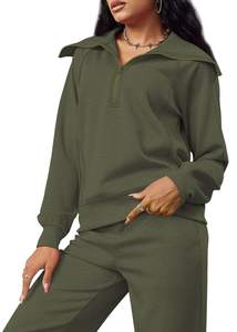 Ensemble deux pièces pour femmes, automne-hiver, tenue de sport chaude pour femmes, survêtement décontracté surdimensionné, sweat-shirts à fermeture éclair et pantalon de survêtement - Product Image 6