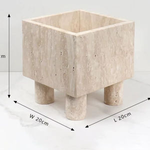 Planteur en marbre de grande qualité à prix raisonnable pour la décoration de plantes de table, ajoutant de la sophistication à l'aménagement intérieur. - Product Image 1