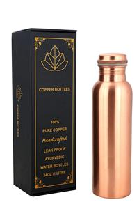 Nouvel arrivage de bouteille d'eau en cuivre imprimé anti-fuite article copperware antibactérien disponible à la vente pour la santé consciente - Product Image 4
