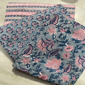 Tela de Algodón de Primera Calidad con Estampado en Bloque, Transpirable, Ecológica, de Secado Rápido, Ligera para Coser Vestidos, Floral Hecha a Mano en India - Product Image 5