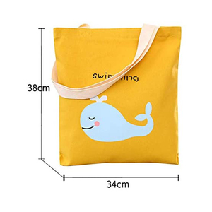Offre Spéciale en gros multicolore coton sacs fourre-tout en gros pas cher jaune canard Logo personnalisé impression coton toile sac - Product Image 2