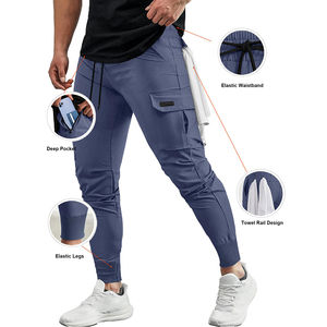 Pantalon cargo pour homme en polyester/coton de haute qualité, respirant, à séchage rapide, style streetwear, poches, coupe ample, taille haute, pour l'été et l'hiver - Product Image 3