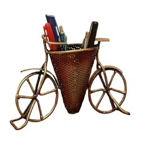 Portalápices de diseño de bicicleta de Metal de Color marrón para mesa, organizador de productos de estudio perfecto para papelería de oficina en casa - Product Image 1