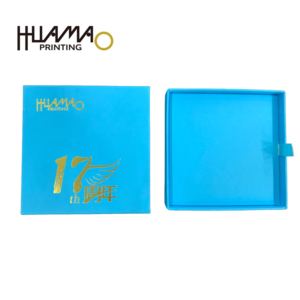 Boîtes à tiroirs bleues personnalisées Huamao OEM avec ruban, boîtes à tiroirs coulissantes en papier pour petits cadeaux et emballages artisanaux - Product Image 5