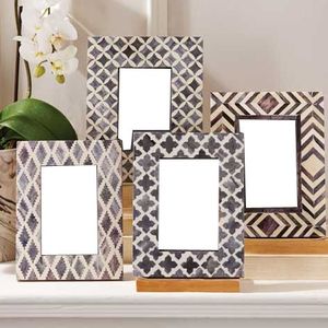 Mother <b>Pearl</b> Vintage Style Handcrafted Customizable for <b>Photo</b> <b>Frame</b> with Inlay Design for Living Room Bedroom Office Decor - Product Image 4