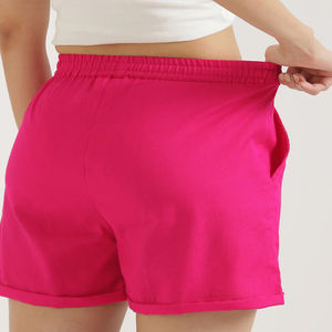กางเกงขาสั้นเอวสูงสำหรับออกกำลังกายเอวสูงของผู้หญิงกางเกงขาสั้นออกกำลังกายผ้า100% แห้งเร็วตกแต่งมีกระเป๋า - Product Image 4