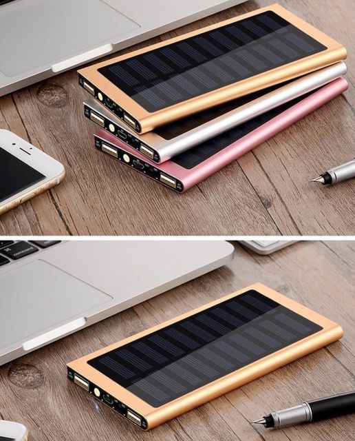 Solar Power Bank 10000mAh,Fast Wireless Power Bank Built in Cable,Solar Charger Power Bank With LED,Safe-Protection for sale