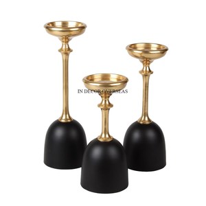 Direct Factory Supply Superior Quality Metal Leaves Designer High Grade Gold Plated Elegant Look <b>Candle</b> <b>Stick</b> <b>Holder</b> From India - Product Image 2