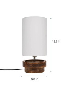 Lampe de table d'appoint en bois et en tissu pour chambres à coucher d'hôtel pour lampe de table de décoration de bonne qualité avec des prix de gros - Product Image 4
