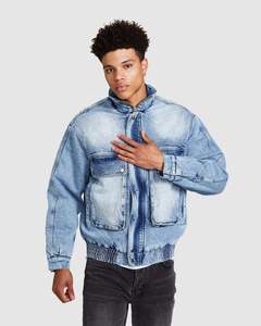 Cool Distressed Man Denim Jaket Botton Manteau pour hommes Manches longues Veste en jean grande taille - Product Image 1