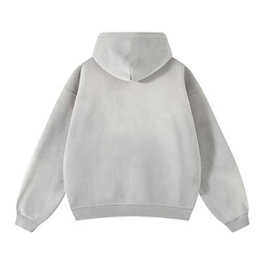 เสื้อสเวตเตอร์ผ้าฝ้ายมีฮู้ดไซส์ใหญ่พิเศษมีซิปรูดไซส์ใหญ่แนววินเทจสำหรับผู้ชาย - Product Image 5