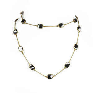 Collar de jaspe de cebra al por mayor, accesorio de piedras preciosas chapadas en oro - Product Image 4