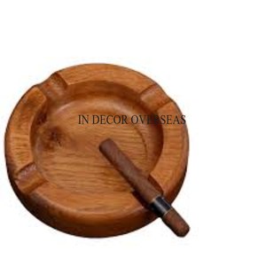 High Standard Quality Acacia Wooden Ashtray Best Selling Round Shape with Lighting Competitive Price Smoking Accessories - Product Image 5