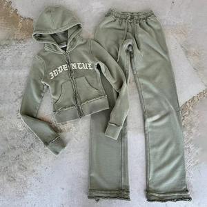 ชุดวอร์มลายปักลายกรดบานสำหรับผู้หญิงชุดวอร์มผ้าฝ้าย100% มีฮู้ดขนาดใหญ่พิเศษเทคนิคพลอยเทียมสำหรับฤดูหนาว - Product Image 1