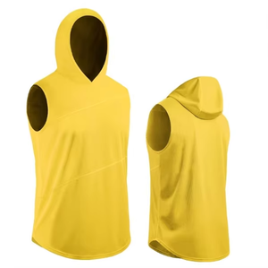 OEM personnalisable respirant sport à capuche gilet chemise basket-ball sans manches entraînement poids léger logo personnalisé et motif - Product Image 1