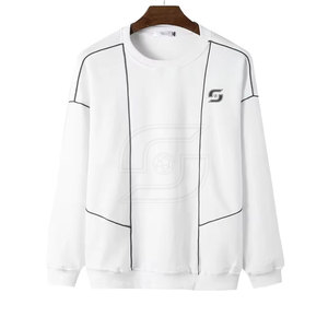 O-cuello de gran tamaño de la sudadera de los hombres ropa de manga larga de algodón de poliéster hecho sudaderas para hombre - Product Image 1