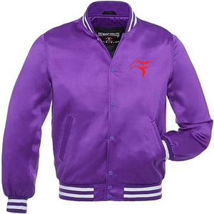Veste universitaire en satin avec broderie personnalisée de haute qualité pour hommes veste de baseball grande taille à la mode avec des logos sains - Product Image 4