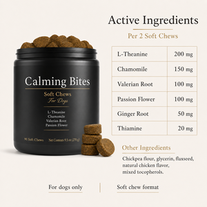 Bocconcini Calmanti Senza Cereali per Cani con L-Teanina e Camomilla, Integratore Antistress per Cani Ansiosi, Personalizzabile - Product Image 6