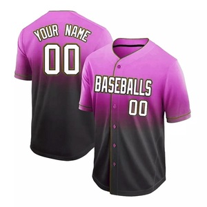 Maillot de baseball/softball unisexe pour adultes de haute qualité, 100% polyester, logo personnalisé imprimé, séchage rapide, respirant, vêtements de sport OEM - Product Image 4