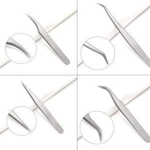 Juego de 5 Pinzas de Alta Calidad para Extensión de Pestañas, para Extensiones de Volumen, Acero Inoxidable, Duraderas y Antiestáticas - Product Image 3