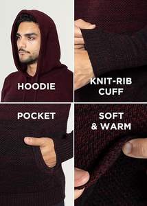 Colección Otoño Invierno 2024, jerséis con Capucha de punto informales a la moda para hombre, prendas de punto 3D cálidas de colores sólidos de manga larga transpirables - Product Image 6