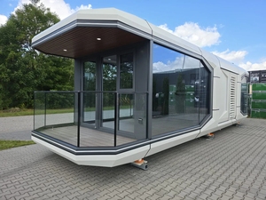 Casa Prefabricada Moderna Resistente al Viento, Estructura de Panel Sándwich con Ventanas Grandes de Vidrio, Diseño Exterior Blanco para Uso Residencial - Product Image 5
