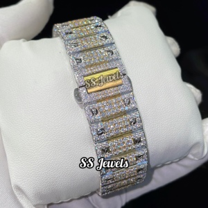 Reloj de Pulsera Automático de Acero Inoxidable para Hombre con Diamante Cultivado en Laboratorio, Esfera Naranja VVS, 41 mm de Diámetro, Estilo Hip Hop ETA - Product Image 5