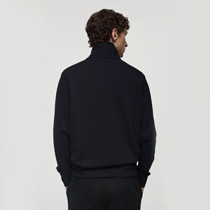 2024 décontracté léger coupe ample coton Polo sweat brodé Logo mélange quart-Zip col montant pull sweats - Product Image 2