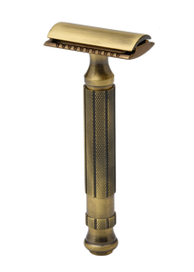 Maquinilla de Afeitar de Doble Filo para Hombre con Hojas de Acero Inoxidable y Mango de Latón para un Afeitado Profesional de Barbería - Product Image 5