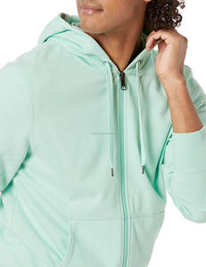 Offre Spéciale personnalisé hommes tissu éponge sweats à capuche fermeture éclair solide motif veste d'hiver avec logo personnalisé imprimé étiquettes prix raisonnable - Product Image 3
