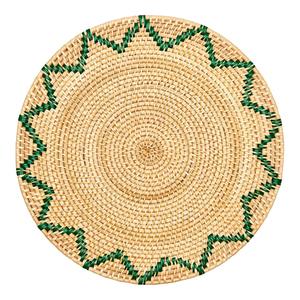 Wholesale Rattan <b>Placemat</b> Blue Zigzag Pattern Handwoven Natural <b>Wicker</b> Table Mat Eco Friendly Dining Decor From Vietnam Factory - Product Image 2