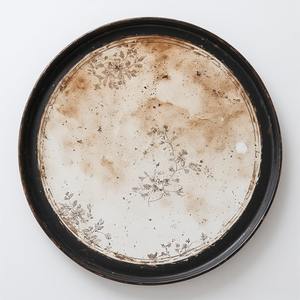 Plato de Presentación de Hierro Blanco Antiguo con Acabado Mate en Color Marfil y Tonos Suaves de Oro, Diseño Art Deco Ligero para un Estilo Vintage Real - Product Image 6