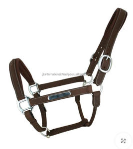 Meilleure vente au prix de gros licou de cheval en cuir véritable marron 100% en pleine taille d'épi avec matériel nickelé sans rouille - Product Image 3