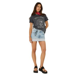 Camiseta de Cuello Redondo de Corte Regular para Mujer, Estilo Casual, 100% Algodón, Transpirable, Ligera, Tallas XS y XXS, Manga Larga para Verano - Product Image 1