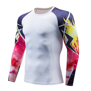 Venta al por mayor personalizado sublimación impresa Jiu Jitsu Rash Guard Bjj manga corta Rashg uards MMA Rush Guard secado rápido OEM personalizado - Product Image 1
