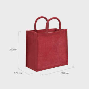 Sac en jute rouge moyen avec poignées rembourrées en corde, toile durable en PVC, impression sérigraphique de lettres léopard, pour la plage, usage quotidien, publicité, cadeau - Product Image 2