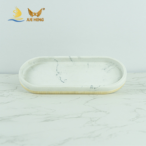 <strong>Cement</strong> Oval <strong>Tray</strong> <strong>Cement</strong> Bathroom Amenity Storage <strong>Tray</strong> for Hotel and Home - Product Image 3