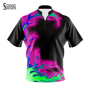 <b>Bowling</b> Equipment with Manufacturer Price for Sale Design Your Own Zipper Polo Shirts Jerseys - Product Image 3