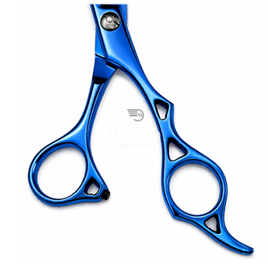Ciseaux de coiffure professionnels en acier inoxydable bleu métallisé, ciseaux de barbier ergonomiques, outil de coiffure de salon, lames aiguisées - Product Image 3
